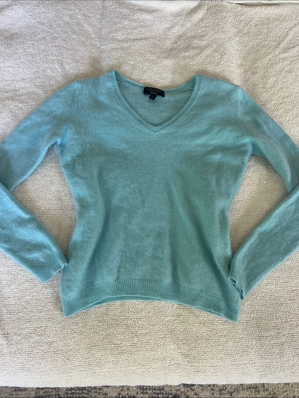 Cashmere Charter Club Light Blue V-Neck Sweater